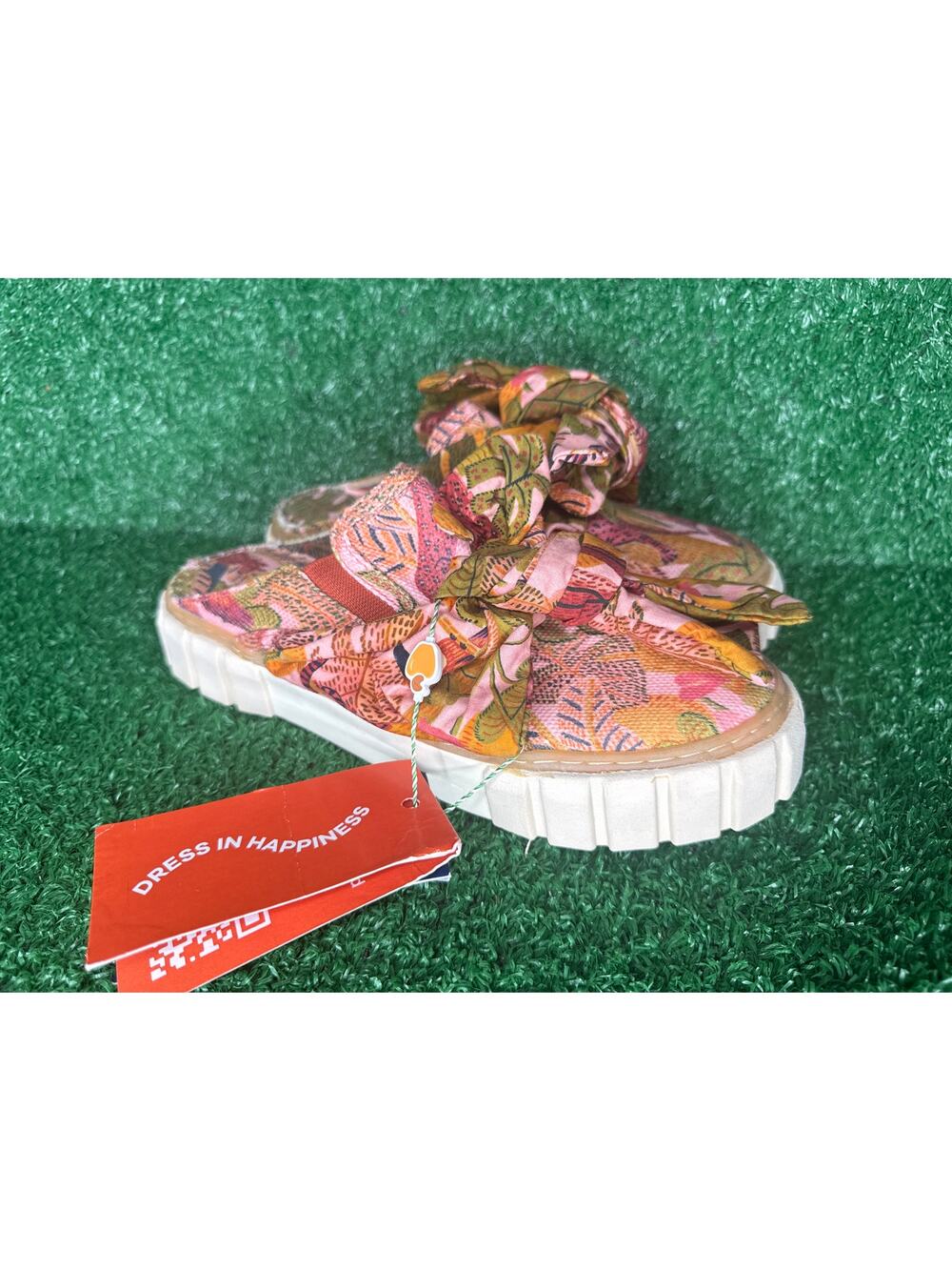 Farm Rio Pink Tropical Bow Mule Sneaker Summer Dream EU 36 US 6